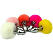 Rabbit Tail Stainless Steel Buttplug DDLGWorld rabbit tail