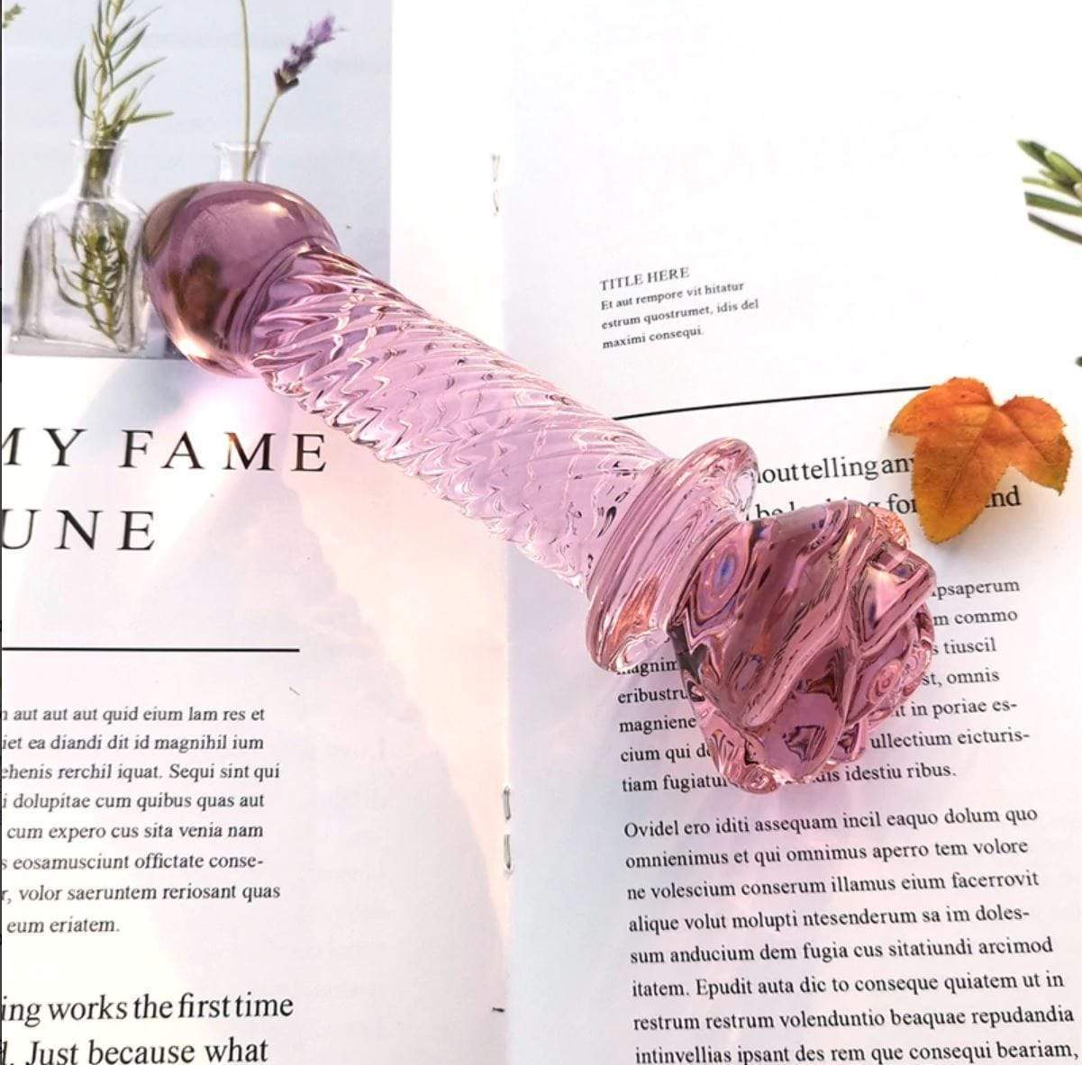 Rose Petal Glass Wand Dildo DDLGWorld glass dildo