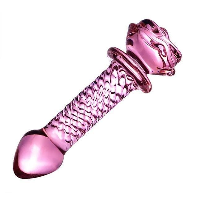 Rose Petal Glass Wand Dildo DDLGWorld glass dildo