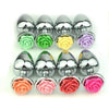 Rose Petal Stainless Steel Buttplug - 8 Colors DDLGWorld buttplug