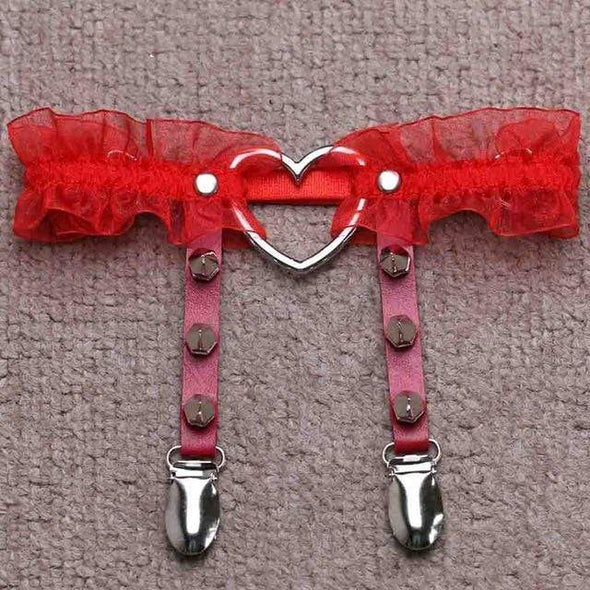 Ruffled Heart Garter Belts DDLGWorld garter belt
