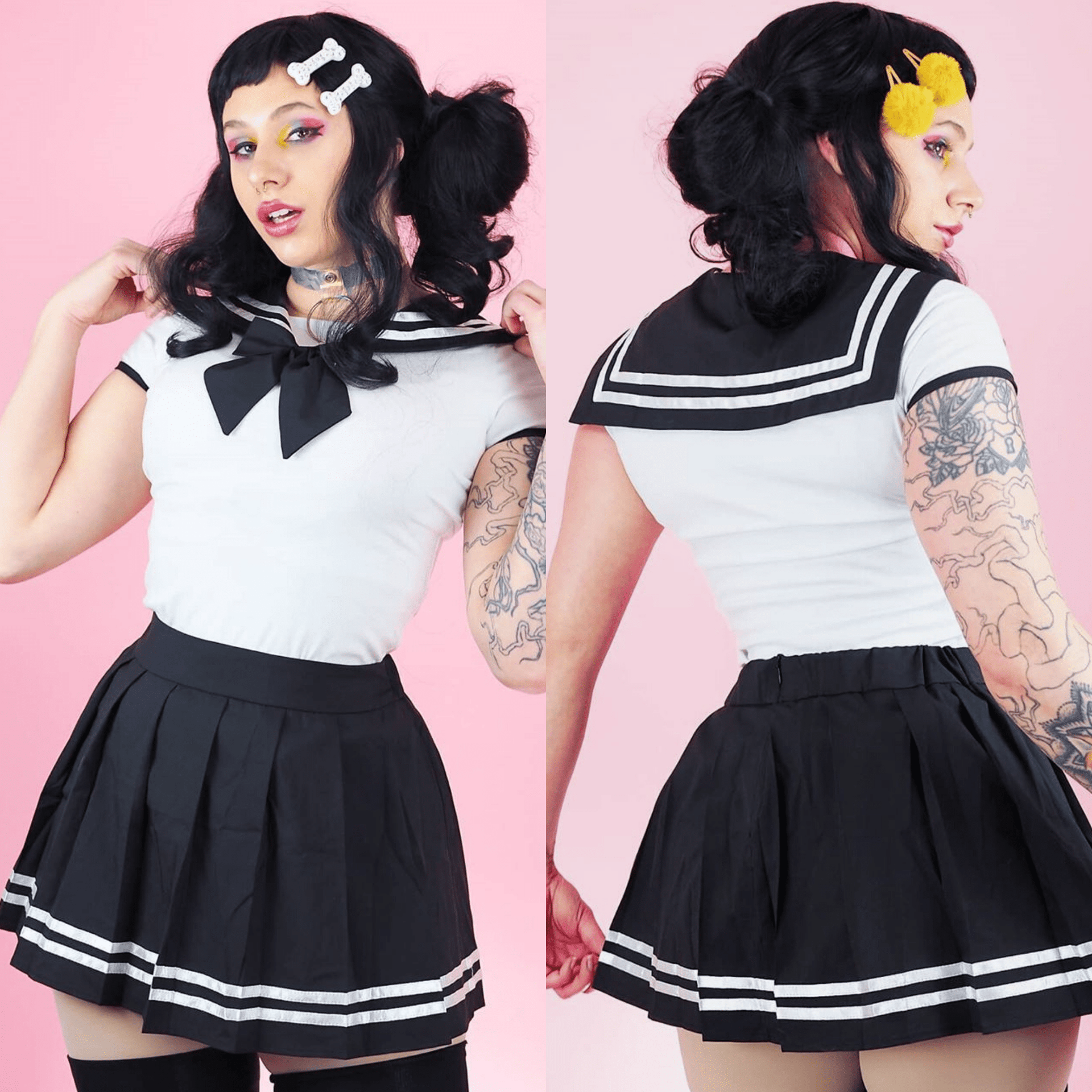 Sailor Bodysuit + Skirt Set (Pink/Black) DDLGWorld onesie