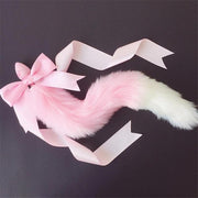 Silicone Tipped Tail Neko Tail Plug w/Ribbon DDLGWorld tail plug