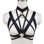 Spandex Adjustable "O Ring" Harness - Silver/Gold/No Ring DDLGWorld harness