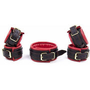 Superior 3 Piece PU Leather Set Cuffs + Collar DDLGWorld Bondage Set