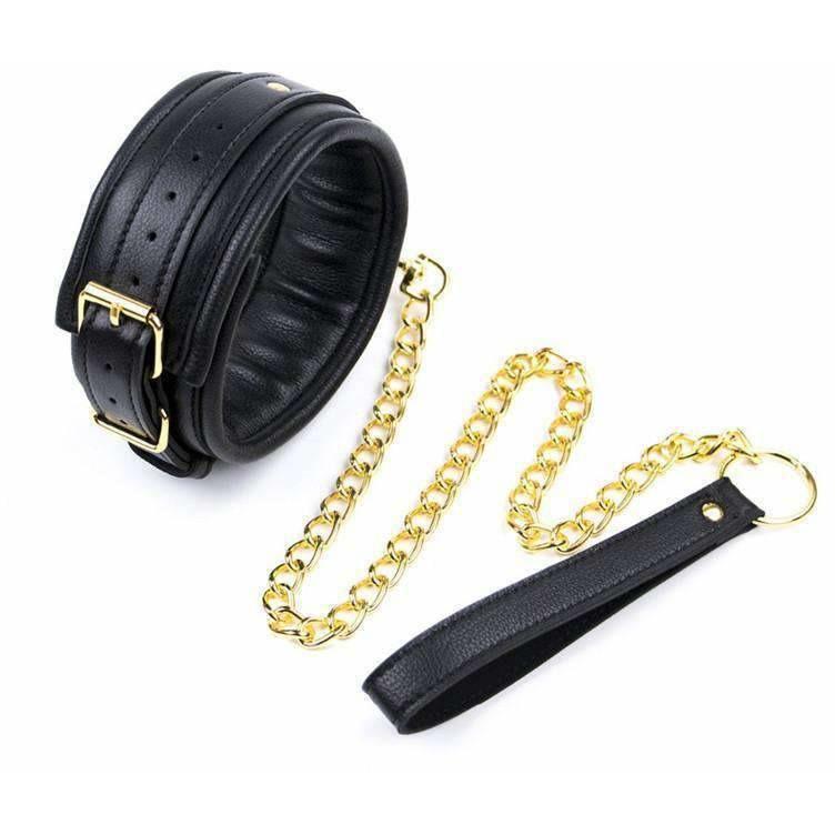 Superior 3 Piece PU Leather Set Cuffs + Collar DDLGWorld Bondage Set