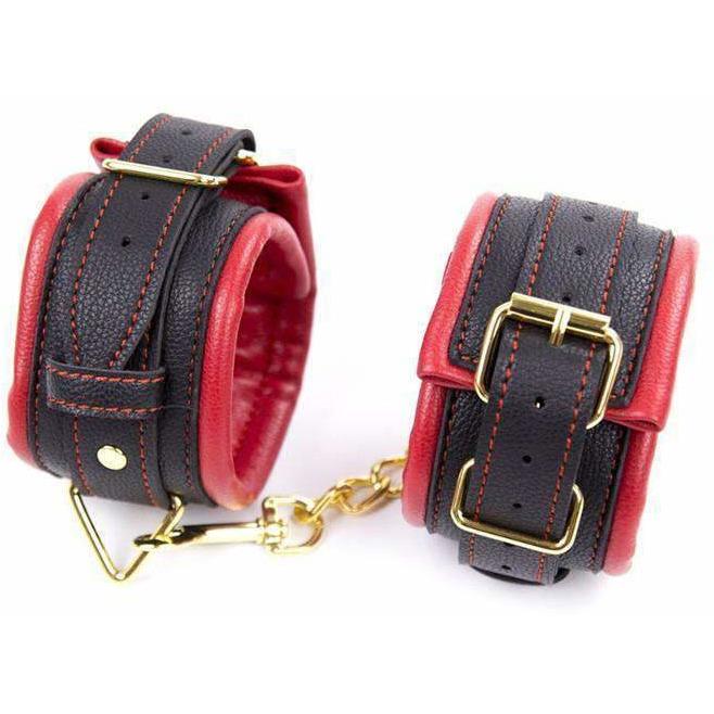 Superior 3 Piece PU Leather Set Cuffs + Collar DDLGWorld Bondage Set