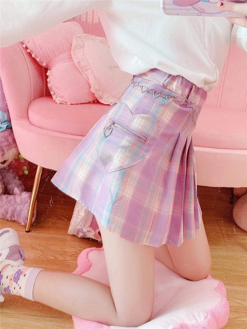 Sweet Like Candy Plaid Skirt DDLGWorld